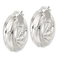 Sterling Silver Polished 8mm Twisted Hoop Earrings