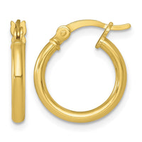 Sterling Silver Gold-tone Polished 2.0mm Round Hoop Earrings