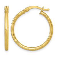 Sterling Silver Gold-tone Polished 2.0mm Round Hoop Earrings