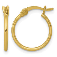 Sterling Silver Gold-tone Polished 1.25mm Round Hoop Earrings