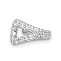 Sterling Silver Rhodium-plated Polished CZ Single Ear Cuff
