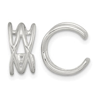 Sterling Silver Polished Double Criss Cross Pair of Ear Cuffs