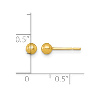 Sterling Silver Gold-tone Polished 3.75mm Ball Post Earrings