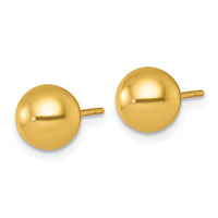 Sterling Silver Gold-tone Polished 7.75mm Ball Post Earrings