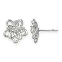 Sterling Silver Polished Flower Post Earrings