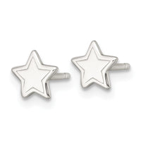 Sterling Silver Polished and Grooved Star Post Earrings