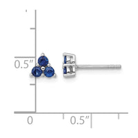 Sterling Silver Rhodium-plated Polished Sapphire Petite Post Earrings