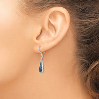 Sterling Silver Polished Abalone Teardrop Dangle Earrings