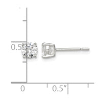 Sterling Silver 5mm Round Basket Set CZ Stud Earrings