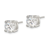Sterling Silver Polished 8mm Round CZ Stud Earrings