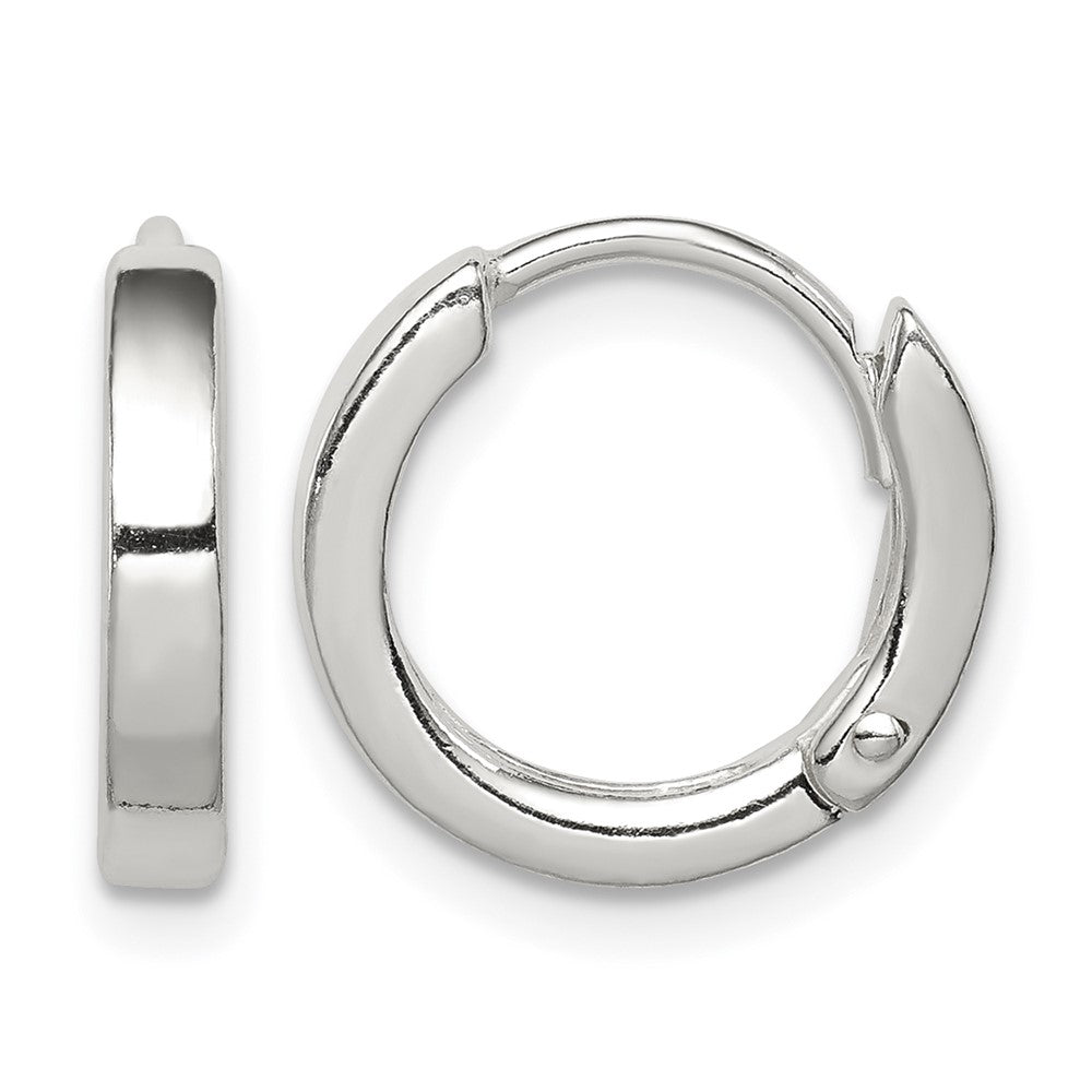 Sterling Silver Round Hinged Hoop Earrings