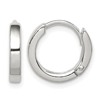 Sterling Silver Round Hinged Hoop Earrings