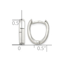 Sterling Silver Oval Hinged Hoop Earrings