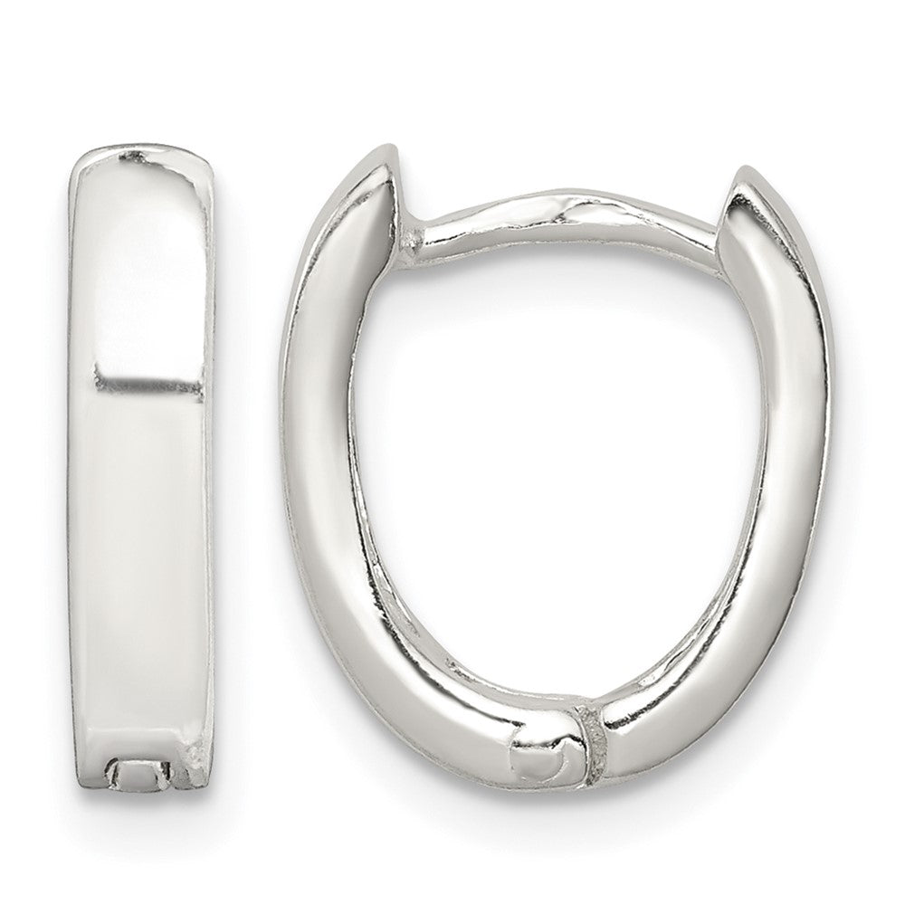 Sterling Silver Oval Hinged Hoop Earrings