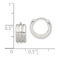 Sterling Silver Striped Hinged Hoop Earrings