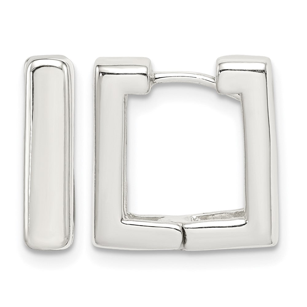 Sterling Silver Square Hinged Hoop Earrings