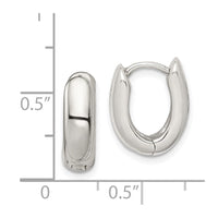 Sterling Silver Oval Hinged Hoop Earrings