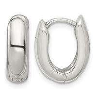 Sterling Silver Oval Hinged Hoop Earrings