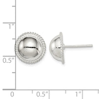 Sterling Silver 12mm Button Earrings