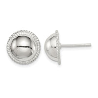 Sterling Silver 12mm Button Earrings