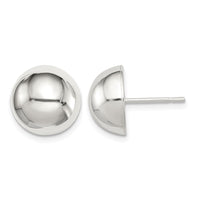 Sterling Silver Polished 12mm Button Earrings