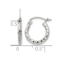 Sterling Silver 2mm Diamond Cut Hoop Earrings