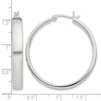 Sterling Silver 5x31mm Hoop Earrings