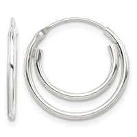 Sterling Silver Double Endless Hoop Earrings