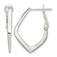 Sterling Silver Rhodium-plated Omega Back Earrings