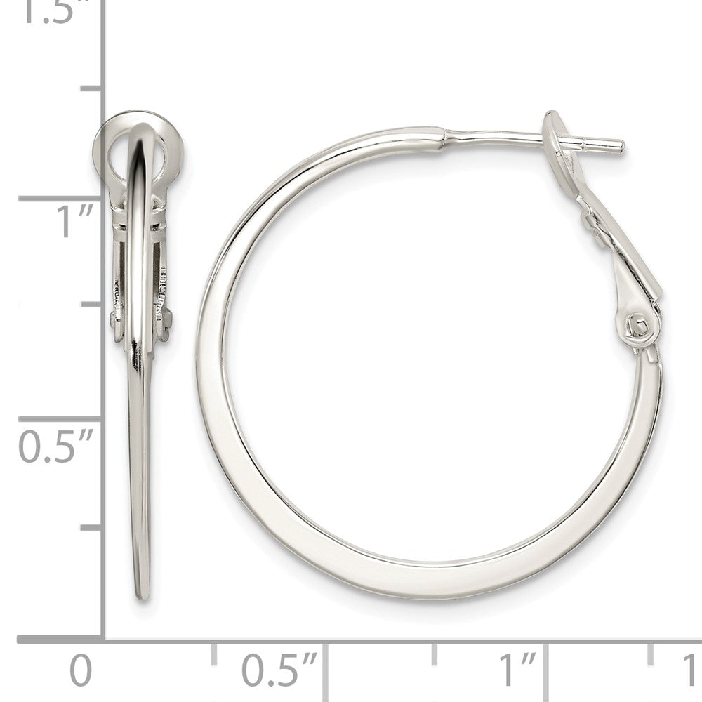 Sterling Silver Flat Hoop Earrings