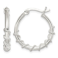 Sterling Silver Wrapped Hoop Earrings