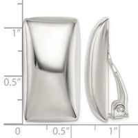 Sterling Silver Polished Non-Pierced Rectangle Earrings