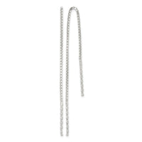 Sterling Silver Polished Twisted Spiral Bar Threader Earrings