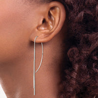 Sterling Silver Polished Multi-Strand Bar Threader Earrings