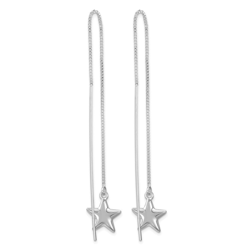 Sterling Silver Polished Star Threader Earrings