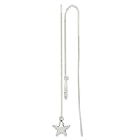 Sterling Silver Polished Star Threader Earrings