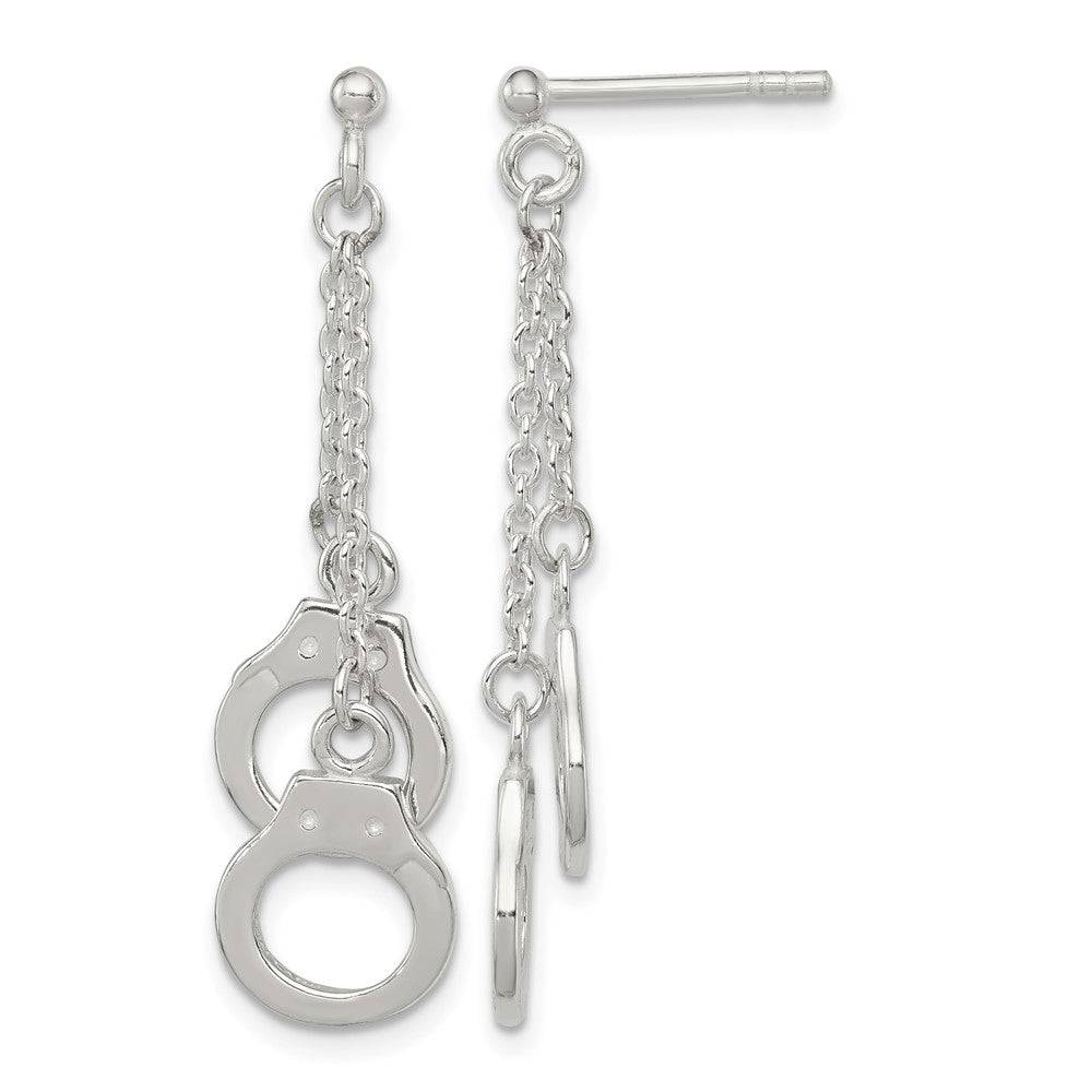 Sterling Silver Hand Cuff Dangle Post Earrings