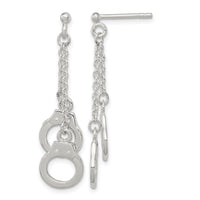 Sterling Silver Hand Cuff Dangle Post Earrings