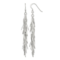 Sterling Silver Polished Fancy Drop Squiggle Dangle Earrings
