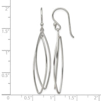 Sterling Silver Polished Double Marquise Shape Dangle Earrings