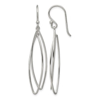 Sterling Silver Polished Double Marquise Shape Dangle Earrings
