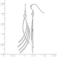 Sterling Silver Polished Fancy Curved Design Dangle Earrings