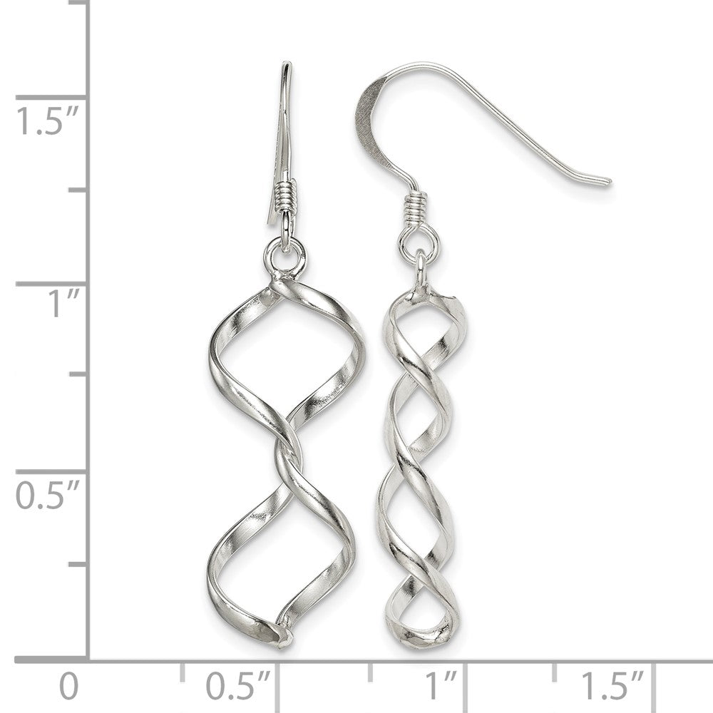 Sterling Silver Polished Fancy Twisted Dangle Earrings