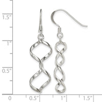 Sterling Silver Polished Fancy Twisted Dangle Earrings