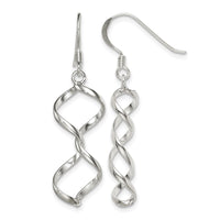 Sterling Silver Polished Fancy Twisted Dangle Earrings