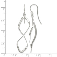Sterling Silver Rhodium-plated Polished Twisted Dangle Earrings