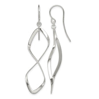 Sterling Silver Rhodium-plated Polished Twisted Dangle Earrings