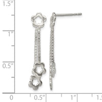 Sterling Silver Flower Dangle Earrings