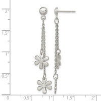 Sterling Silver Flower Dangle Post Earring