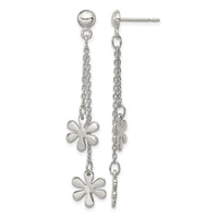 Sterling Silver Flower Dangle Post Earring